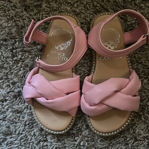 Pink vegan leather sandals